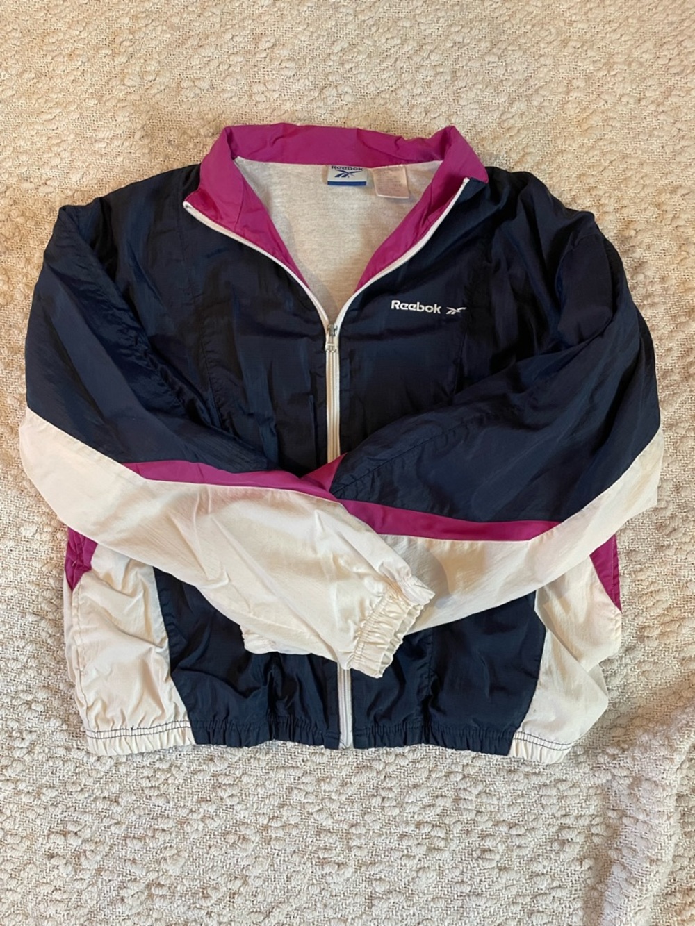 Reebok Navy, White & Magenta Windbreaker Jacket